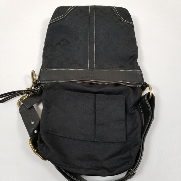 Coach Black Logo Jacquard Convertible Crossbody Shoulder Bag - Picture 11 of 12